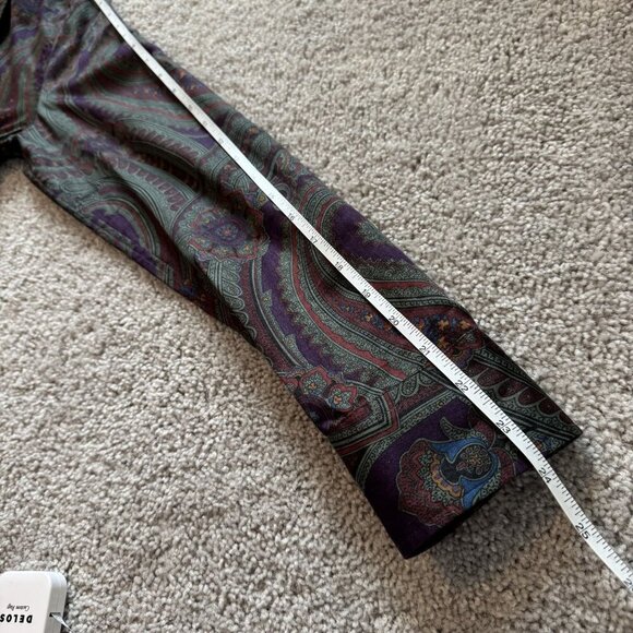 Lauren Ralph Lauren Button Up Blouse Paisley Old Money Purple Business P/M - Picture 7 of 8